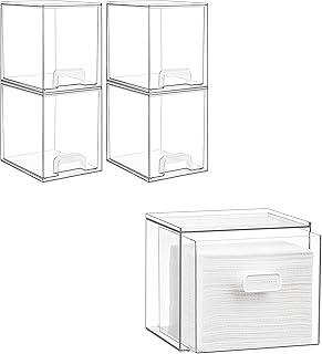Stackable Storage Drawers and Facial Towels Organizer