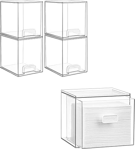 Stackable Storage Drawers and Facial Towels Organizer