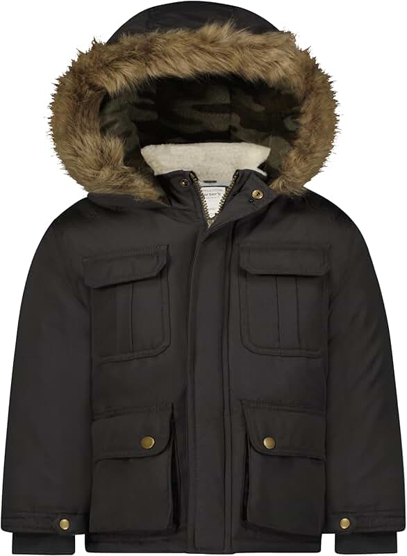 Warm winter hooded jacket for baby boys