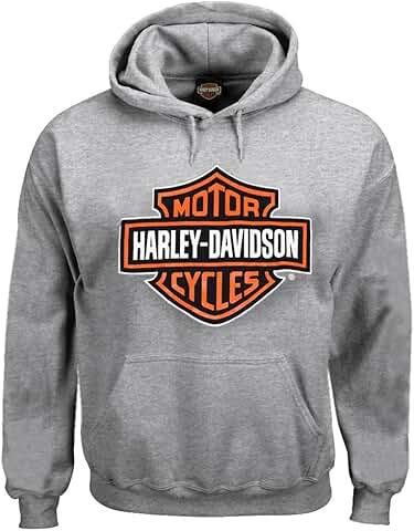 Men's Black Bar and Shield Logo Pullover Hoodie