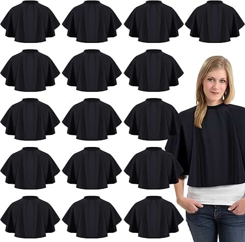 16-Piece Short Waterproof Makeup and Hair Cutting Cape Set