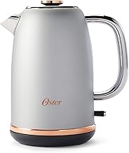 Electric kettle with rose gold accents