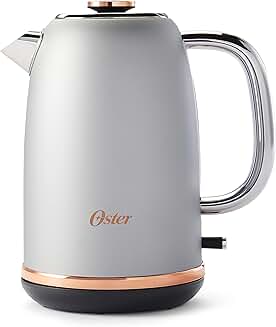 Electric kettle with rose gold accents
