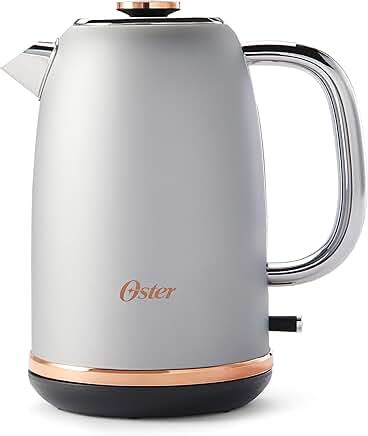 Electric kettle with rose gold accents