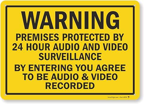 Warning: Premises Protected by 24-Hour Surveillance