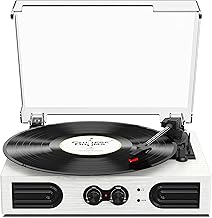 Vintage 3-Speed Vinyl Record Player with Built-in Speakers