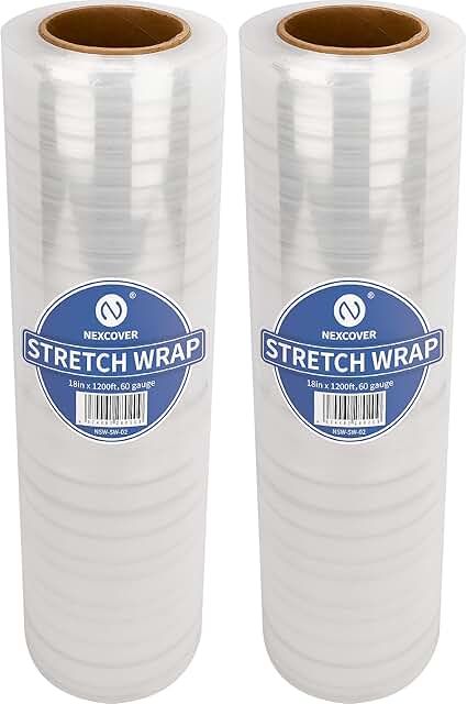 18 Inch Clear Stretch Wrap, 1200 Feet, 2 Rolls