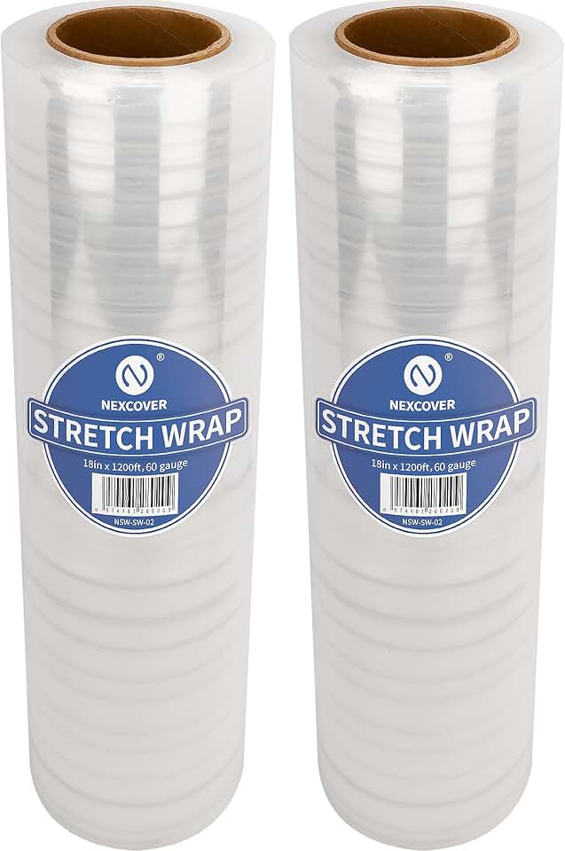 18 Inch Clear Stretch Wrap, 1200 Feet, 2 Rolls