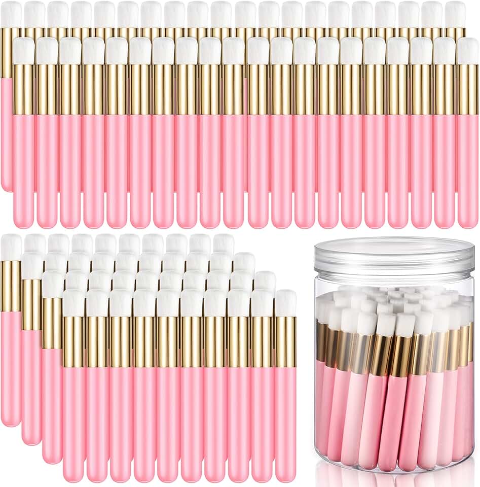 Pink 100-Piece Lash Cleansing Brushes with Container