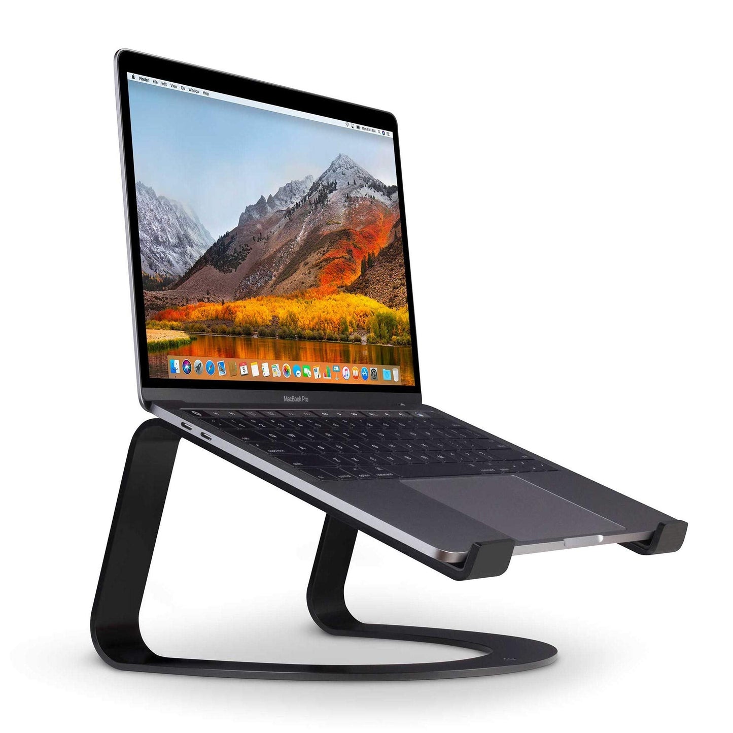Curve for MacBooks and Laptops | Ergonomic desktop cooling stand for home or office (matte black)