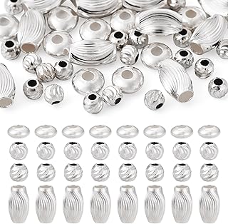 40 Pcs Sterling Silver Beads for Jewelry Making
