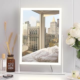 12x16 Inch Vanity Mirror with Lights and 10X Magnification