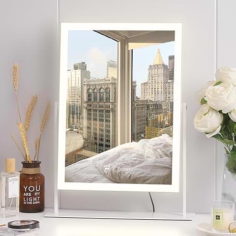 12x16 Inch Vanity Mirror with Lights and 10X Magnification