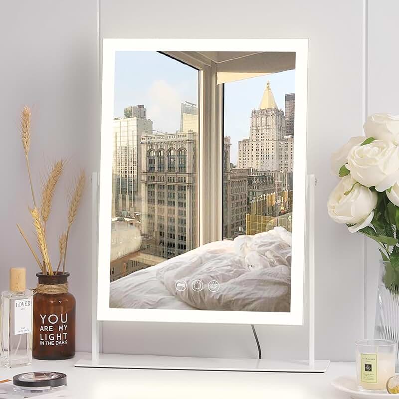 12x16 Inch Vanity Mirror with Lights and 10X Magnification