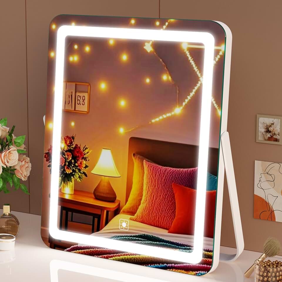14-Inch Lighted Makeup Mirror with Touch Control