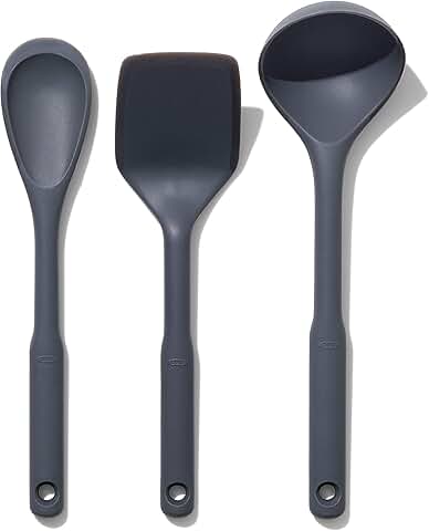 3-Piece Gray Silicone Utensil Set