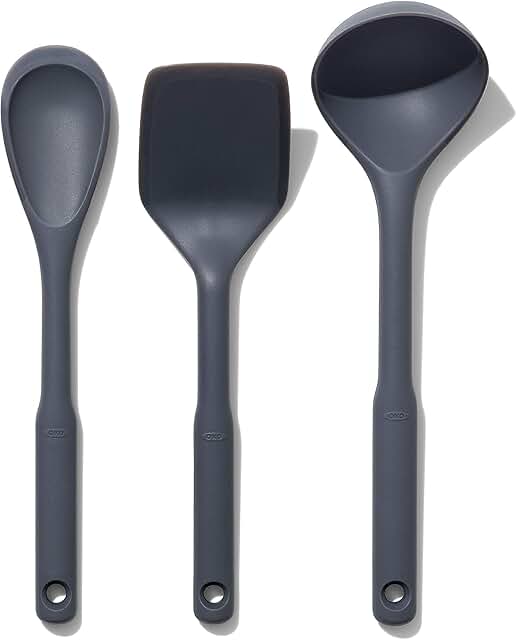 3-Piece Gray Silicone Utensil Set