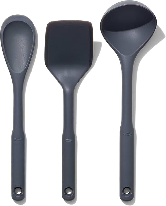 3-Piece Gray Silicone Utensil Set