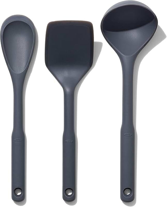 Seven-piece silicone kitchen utensil set with holder
