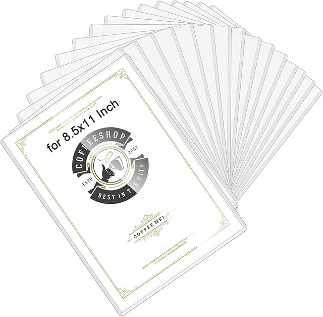 15 Clear Rigid Document Protectors for 8.5x11 Inches