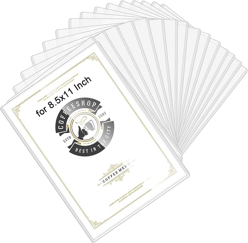 15 Clear Rigid Document Protectors for 8.5x11 Inches