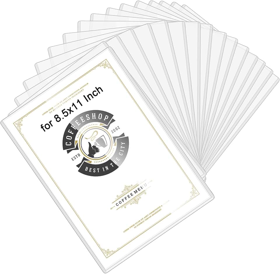 15 Clear Rigid Document Protectors for 8.5x11 Inches