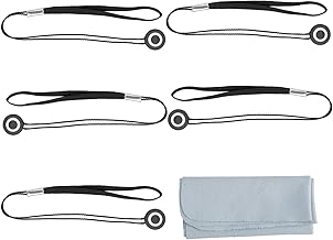 5 Pack Lens Cap Leash with Cleaning Cloth