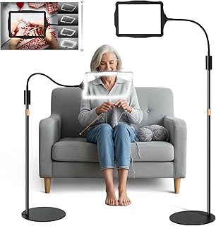Hands-Free Floor Magnifying Lamp with Light and Stand
