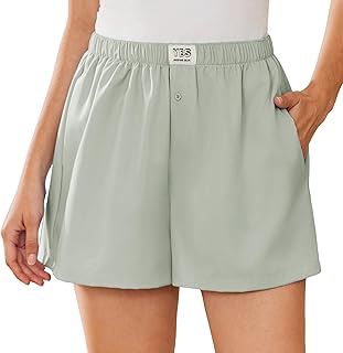 Women's Casual Lounge Boxer Shorts with Pockets
