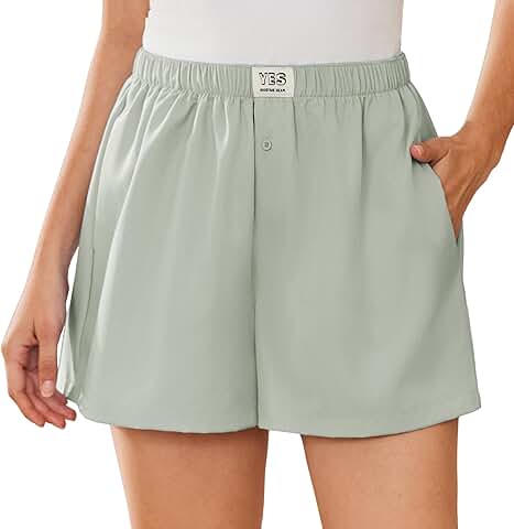 Women's Casual Lounge Boxer Shorts with Pockets