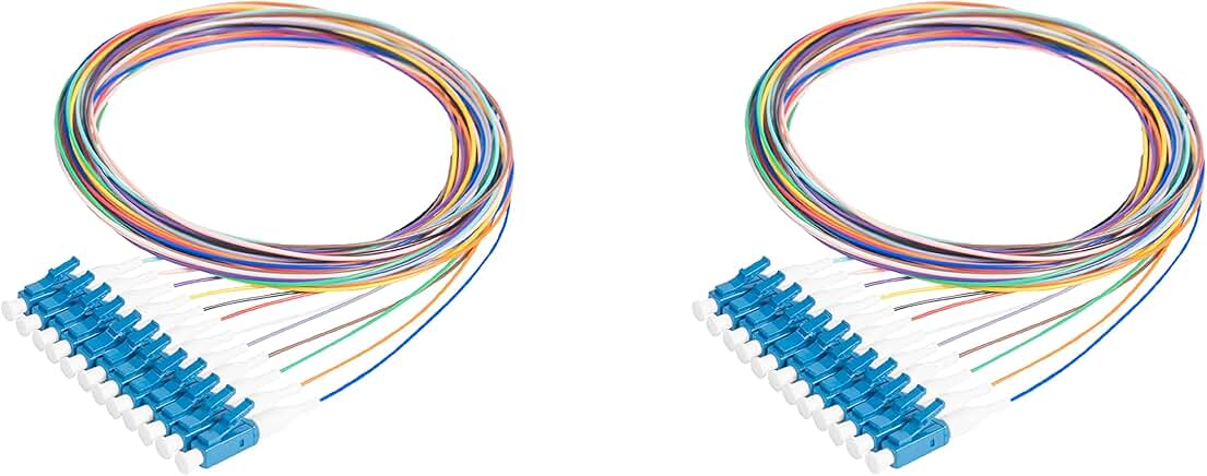 12 Fiber Optic Pigtail, 1 Meter, LC/U, 2 Pack