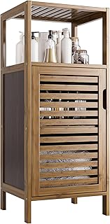Bamboo 4-Tier Floor Cabinet for Living Room and Kitchen