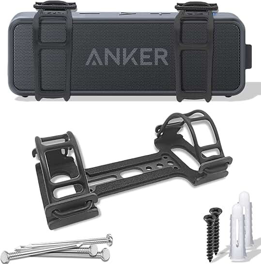 Metal Wall Mount for Bluetooth Speaker with Adjustable Straps