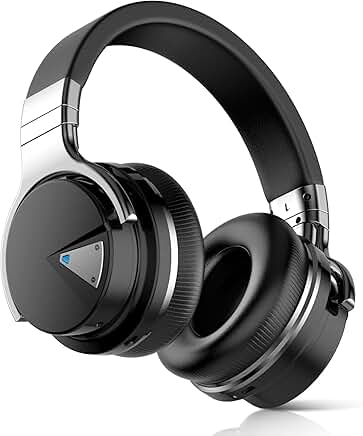 Wireless Noise-Canceling Over-Ear Headphones with Microphone