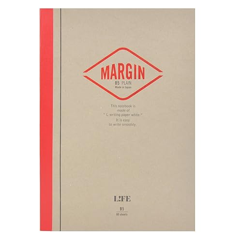 A5 Red Notebook with Margin
