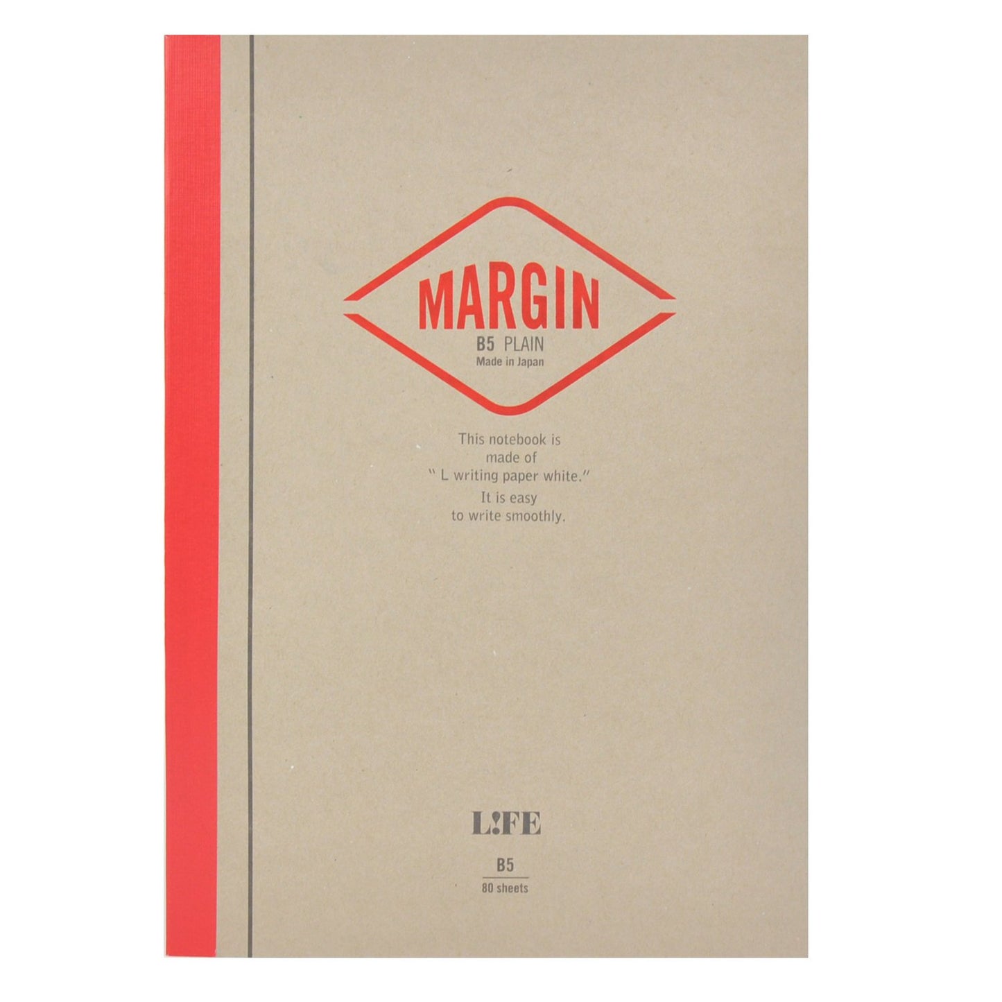 A5 Red Notebook with Margin