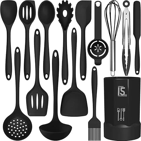 Silicone Cooking Utensils Set for Nonstick Cookware