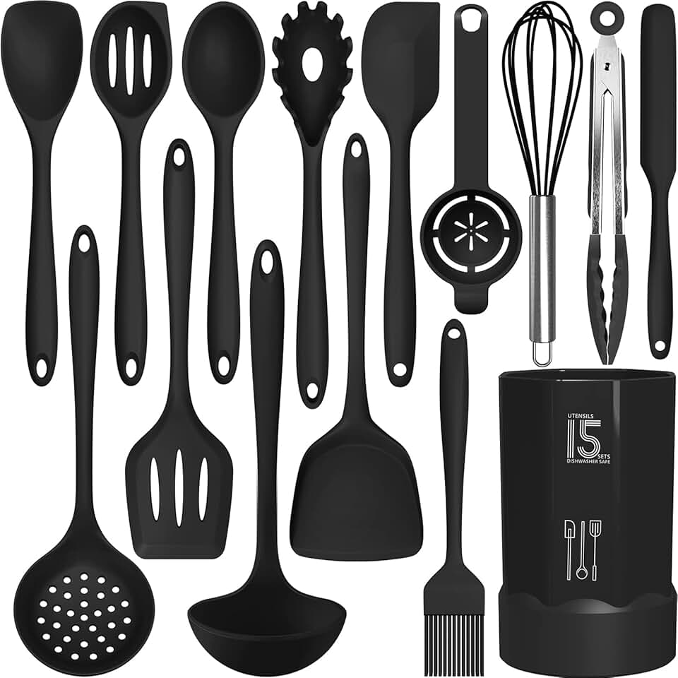 Silicone Cooking Utensils Set for Nonstick Cookware