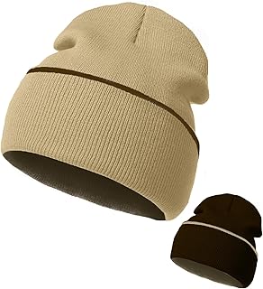 Unisex Reversible Knit Beanie for Men and Women