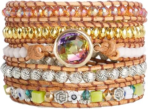 Natural Stone Beaded Healing Wax String Bracelets