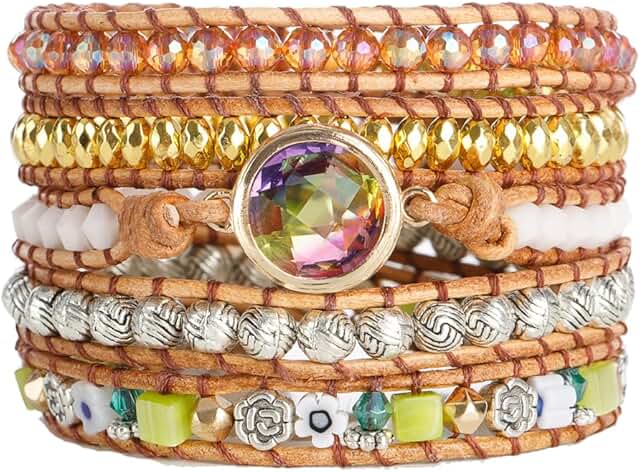 Natural Stone Beaded Healing Wax String Bracelets