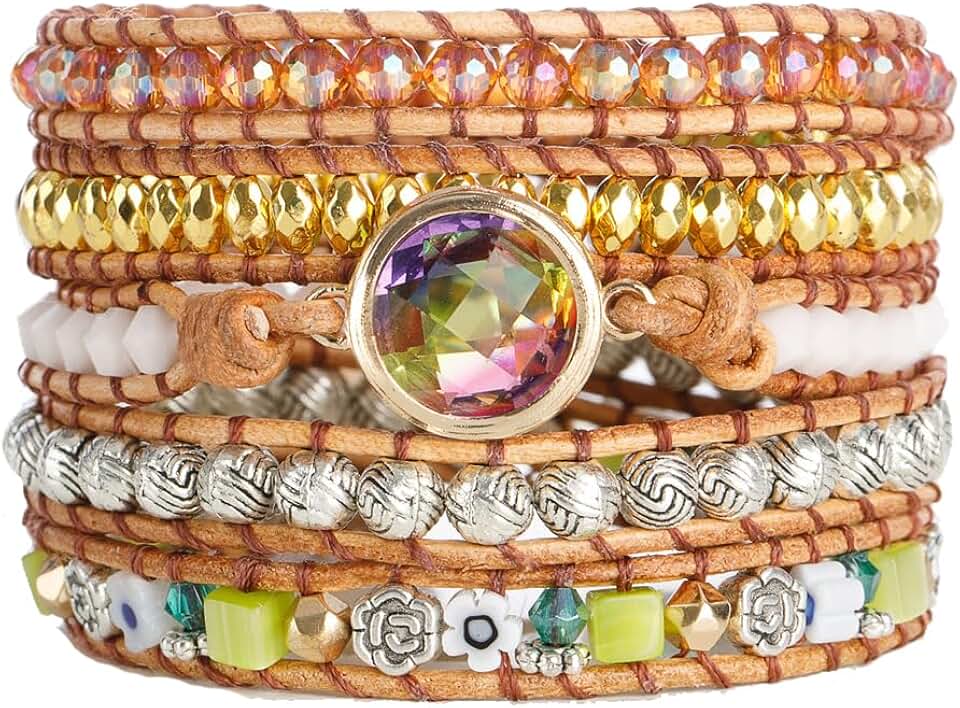 Natural Stone Beaded Healing Wax String Bracelets