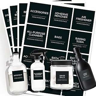 144 Minimalist Laundry Room Labels Set