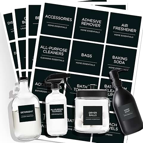 144 Minimalist Laundry Room Labels Set