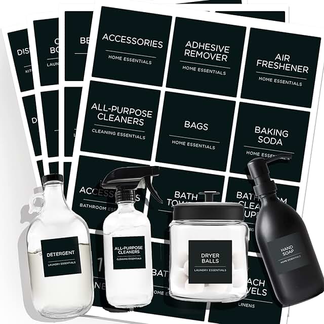 144 Minimalist Laundry Room Labels Set