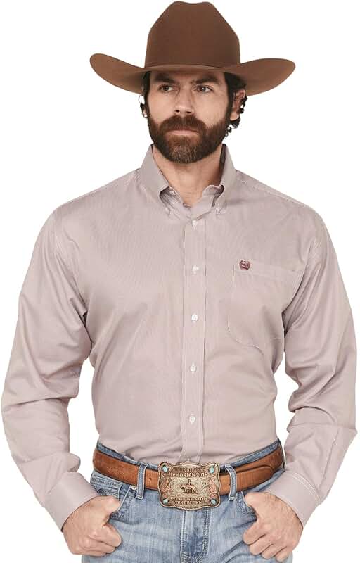 Men's Pink Long Sleeve Tencel Button Shirt