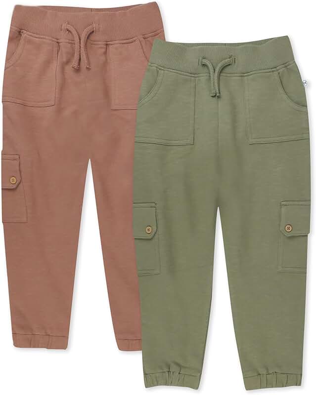 Two Organic Cotton Cargo Sweat Pants for Kids