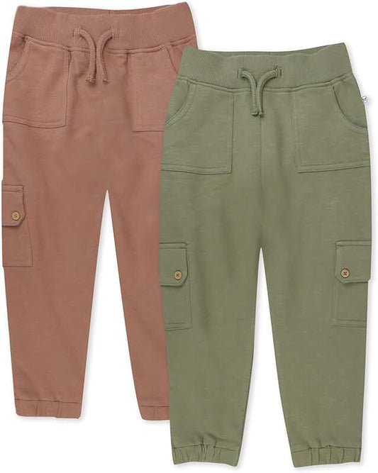 Two Organic Cotton Cargo Sweat Pants for Kids