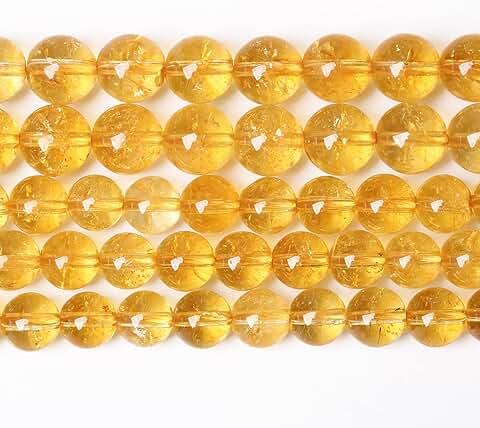 Set of 32 Natural Citrine Beads for Jewelry Making