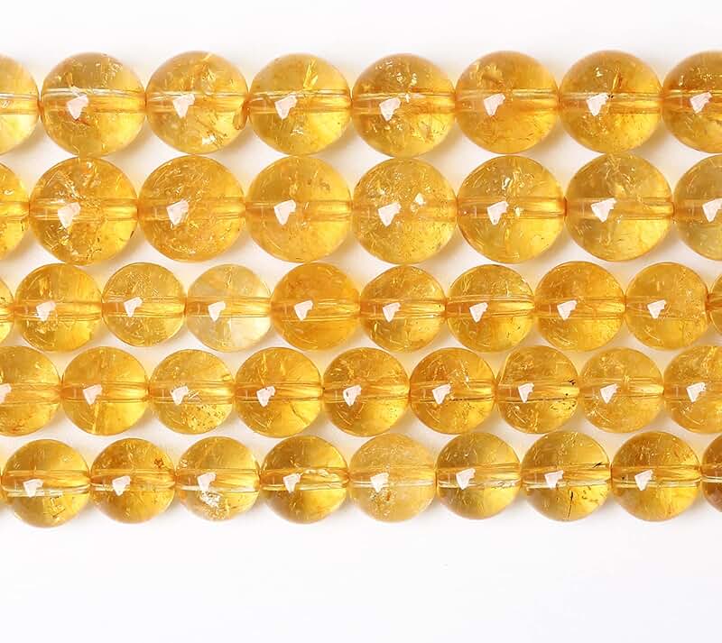Set of 32 Natural Citrine Beads for Jewelry Making